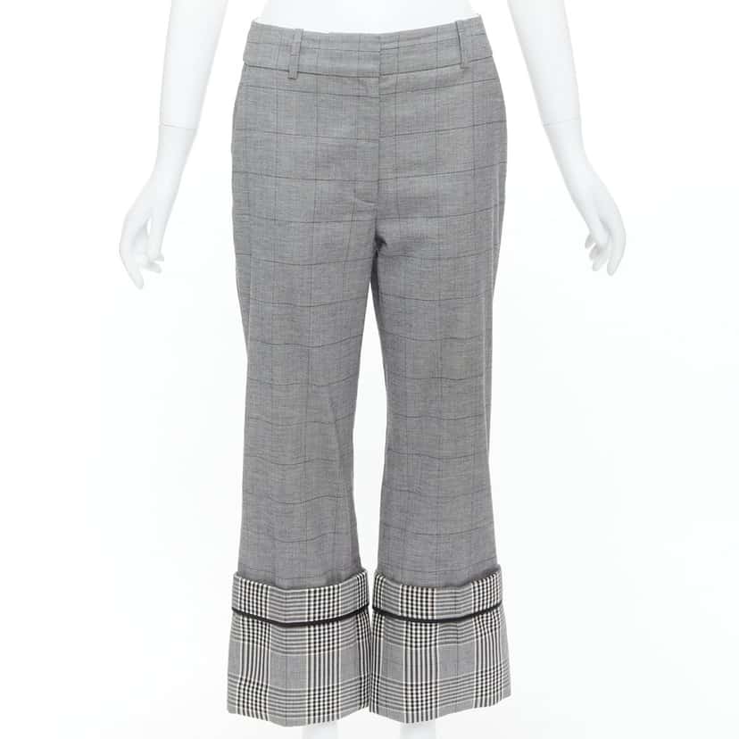 Monse Checkered Hem Pants Grey Wool Never worn - Front View