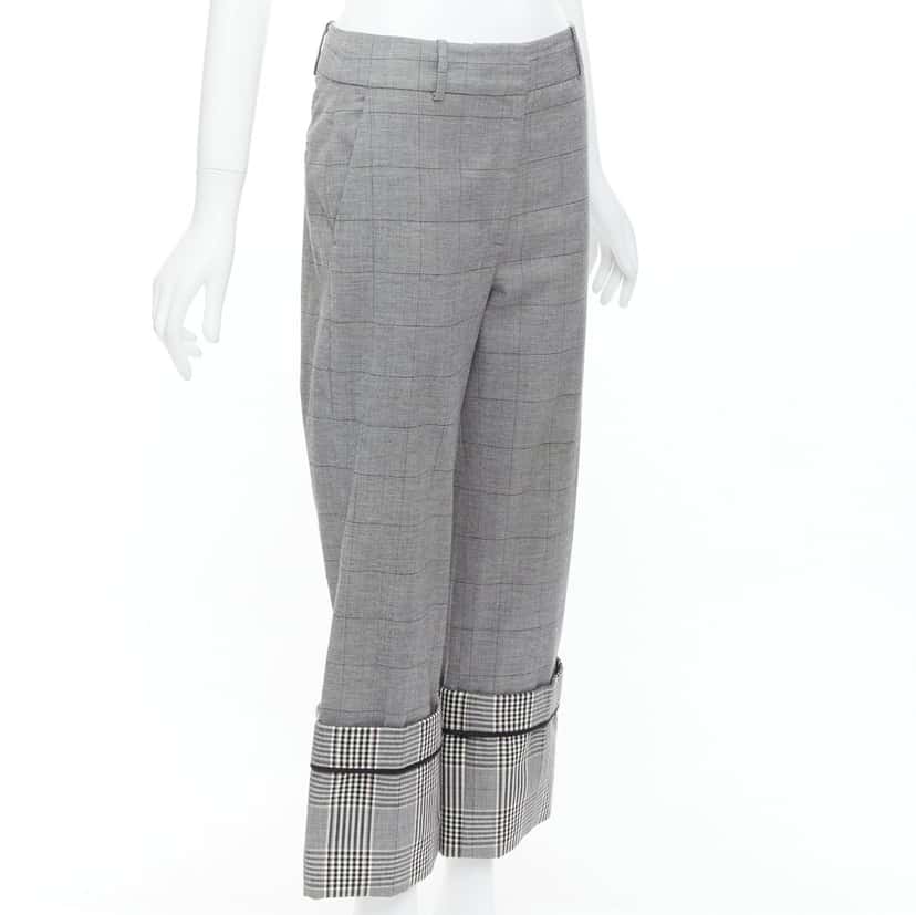 Monse Checkered Hem Pants Grey Wool Never worn - Inside View