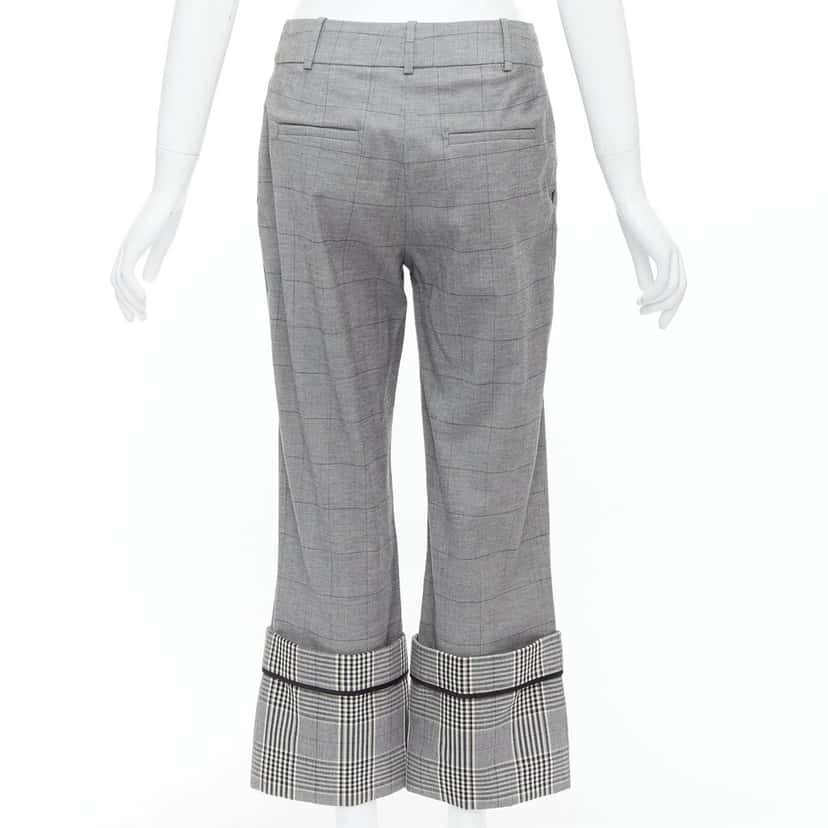Monse Checkered Hem Pants Grey Wool Never worn - Box View