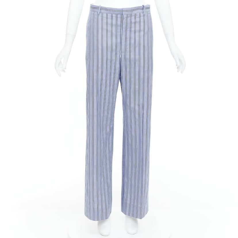 Balenciaga Striped Pajama Pants Blue Cotton Very good condition - Front View
