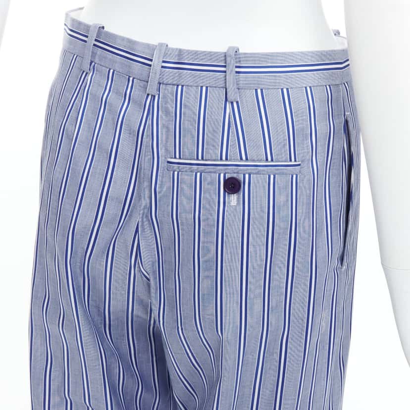 Balenciaga Striped Pajama Pants Blue Cotton Very good condition - Back View