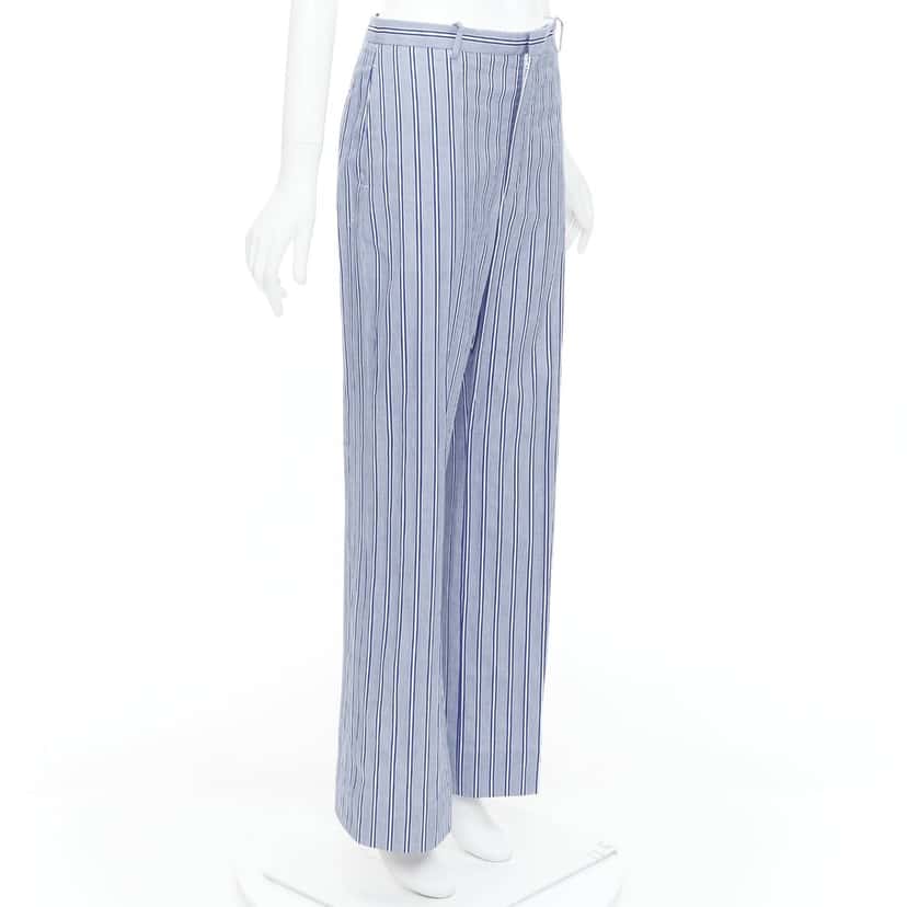 Balenciaga Striped Pajama Pants Blue Cotton Very good condition - Inside View