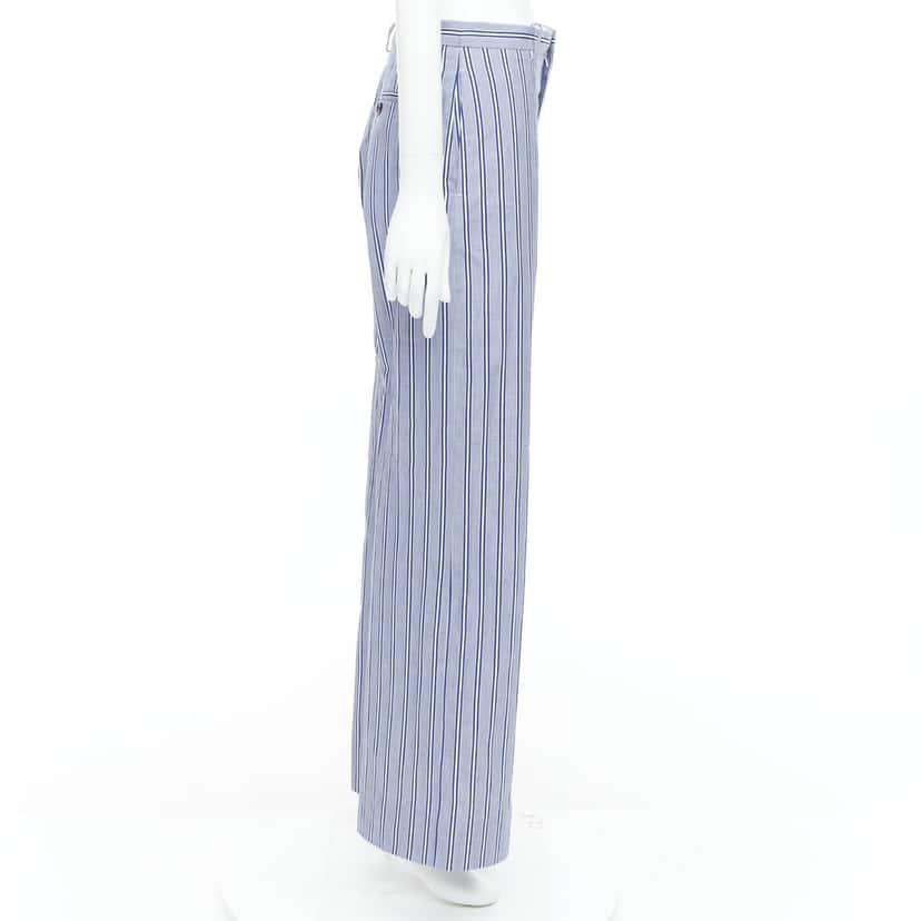 Balenciaga Striped Pajama Pants Blue Cotton Very good condition - Model View