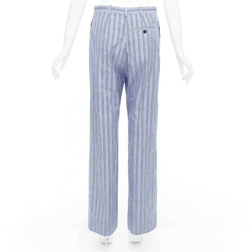 Balenciaga Striped Pajama Pants Blue Cotton Very good condition - Box View