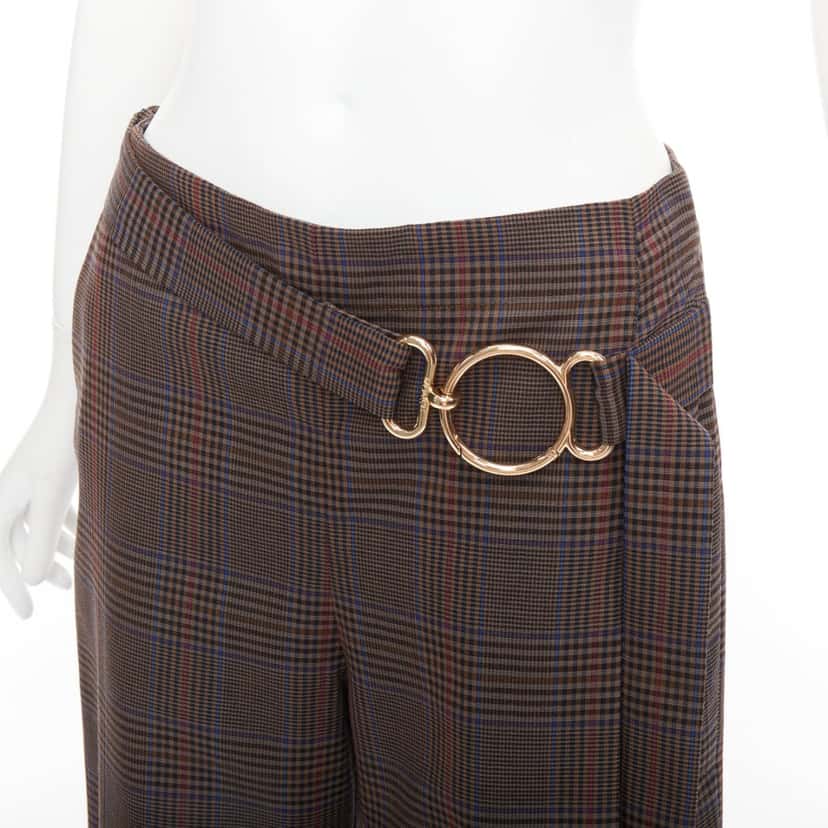 Monse Checkered Wide Pants Brown Wool Very good condition - Back View