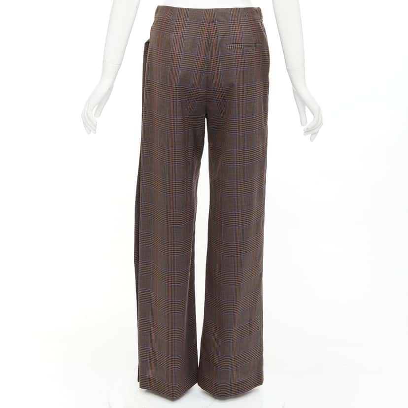 Monse Checkered Wide Pants Brown Wool Very good condition - Box View