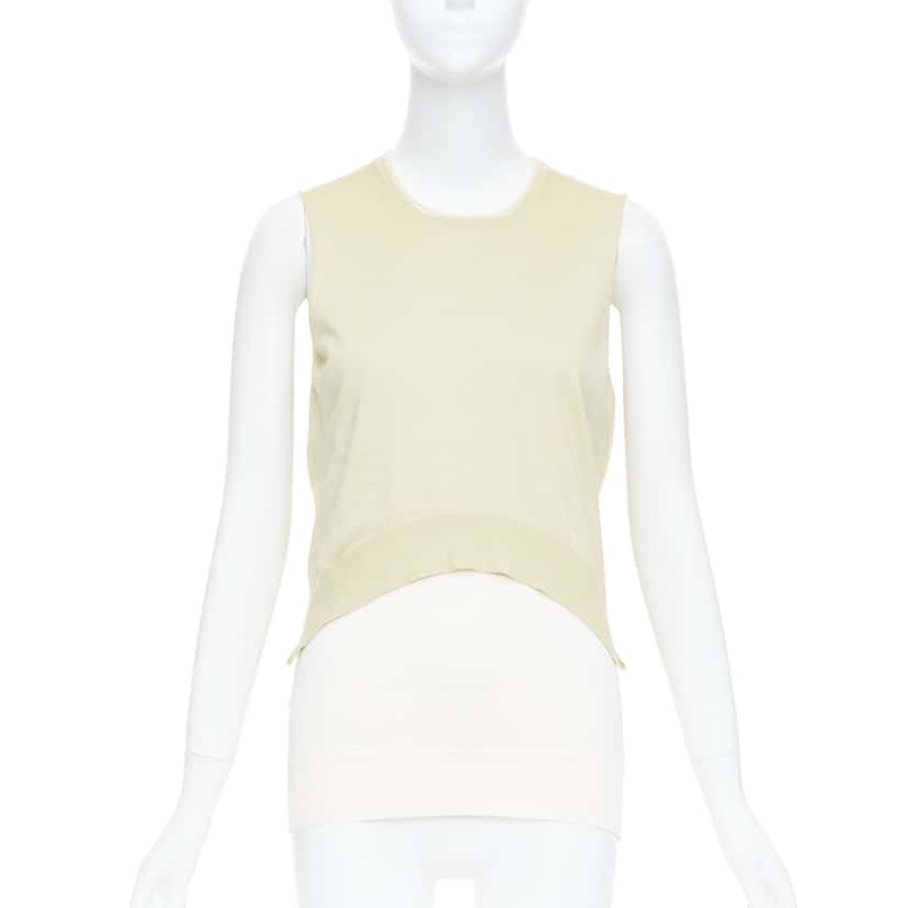 Celine Layered Knitted Top Ecru Silk Very good condition - Front View