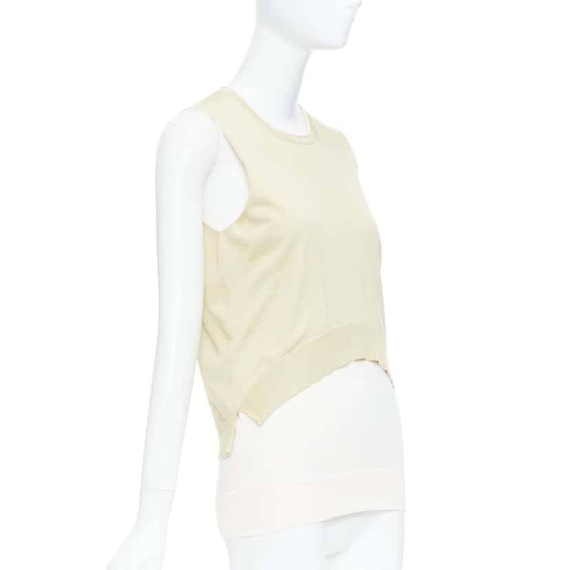 Celine Layered Knitted Top Ecru Silk Very good condition - Inside View