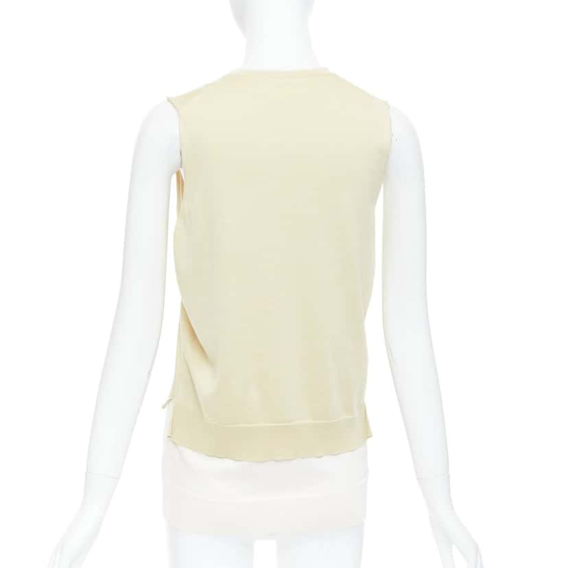 Celine Layered Knitted Top Ecru Silk Very good condition - Box View