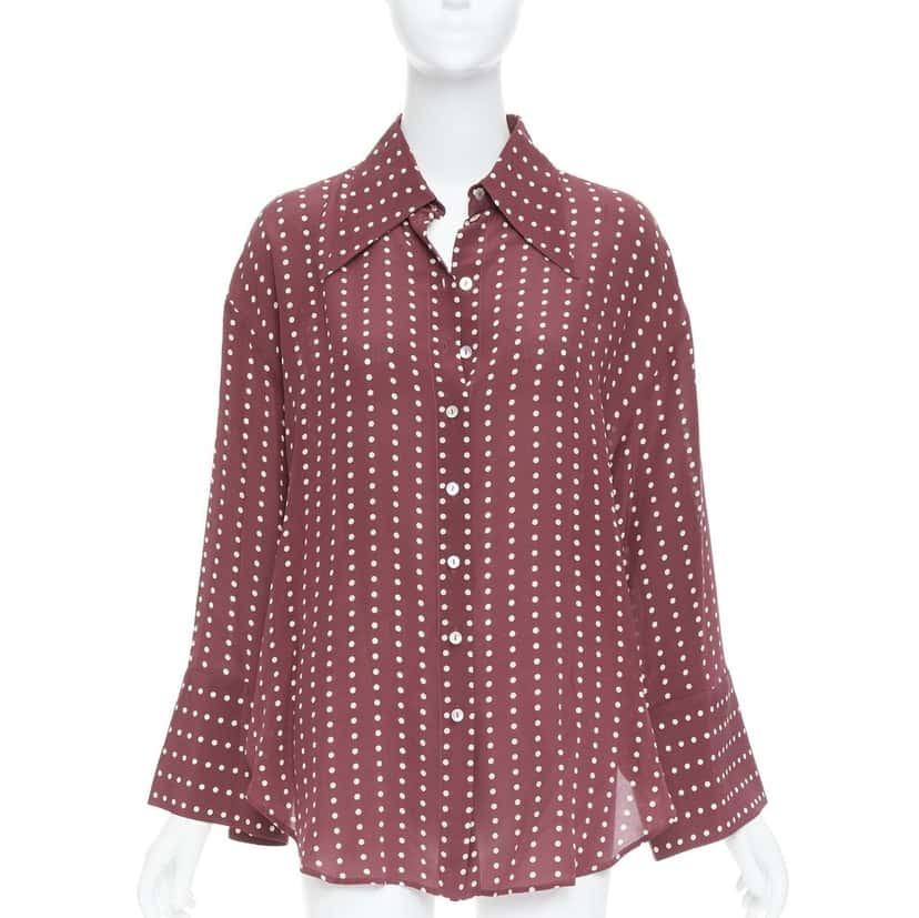 Antonio Marras Polka Dot Shirt Burgundy Silk Very good condition - Front View