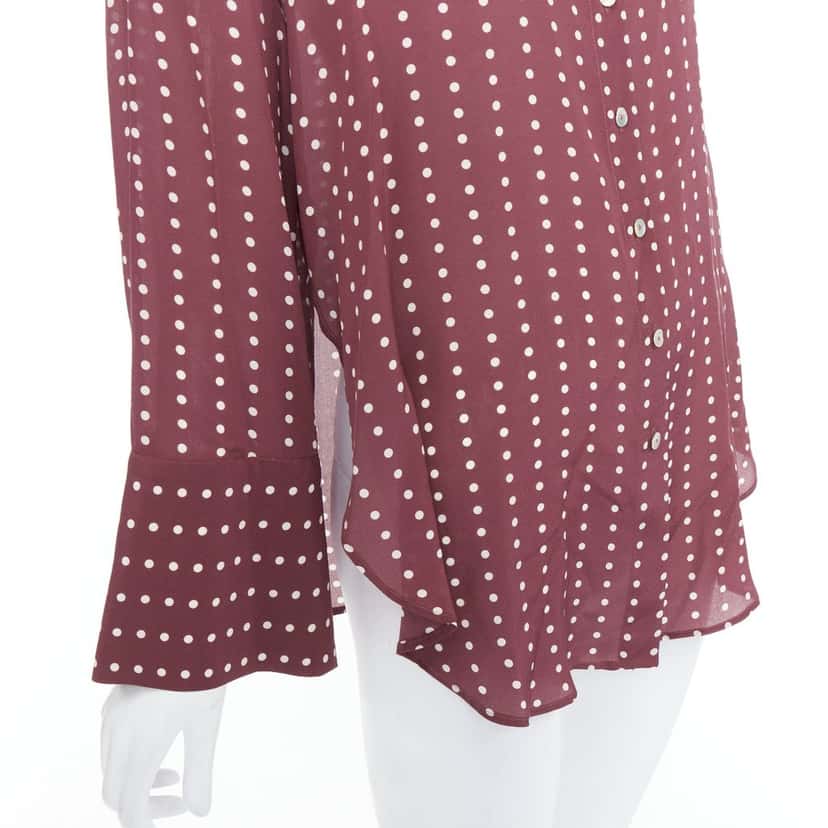 Antonio Marras Polka Dot Shirt Burgundy Silk Very good condition - Back View