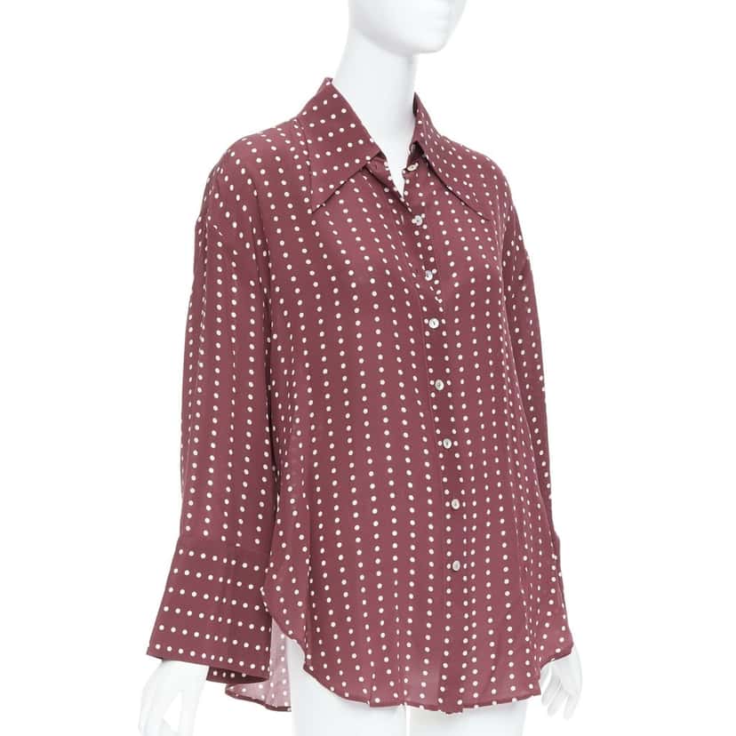 Antonio Marras Polka Dot Shirt Burgundy Silk Very good condition - Inside View