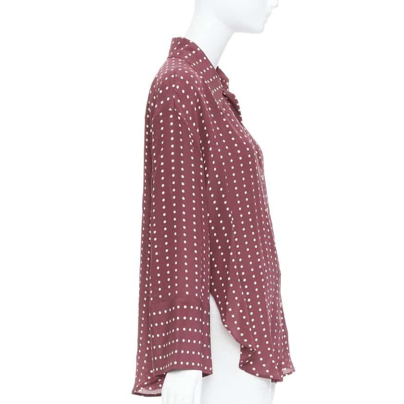 Antonio Marras Polka Dot Shirt Burgundy Silk Very good condition - Model View