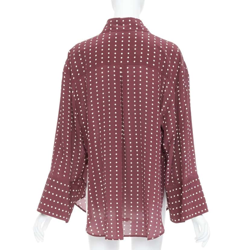 Antonio Marras Polka Dot Shirt Burgundy Silk Very good condition - Box View