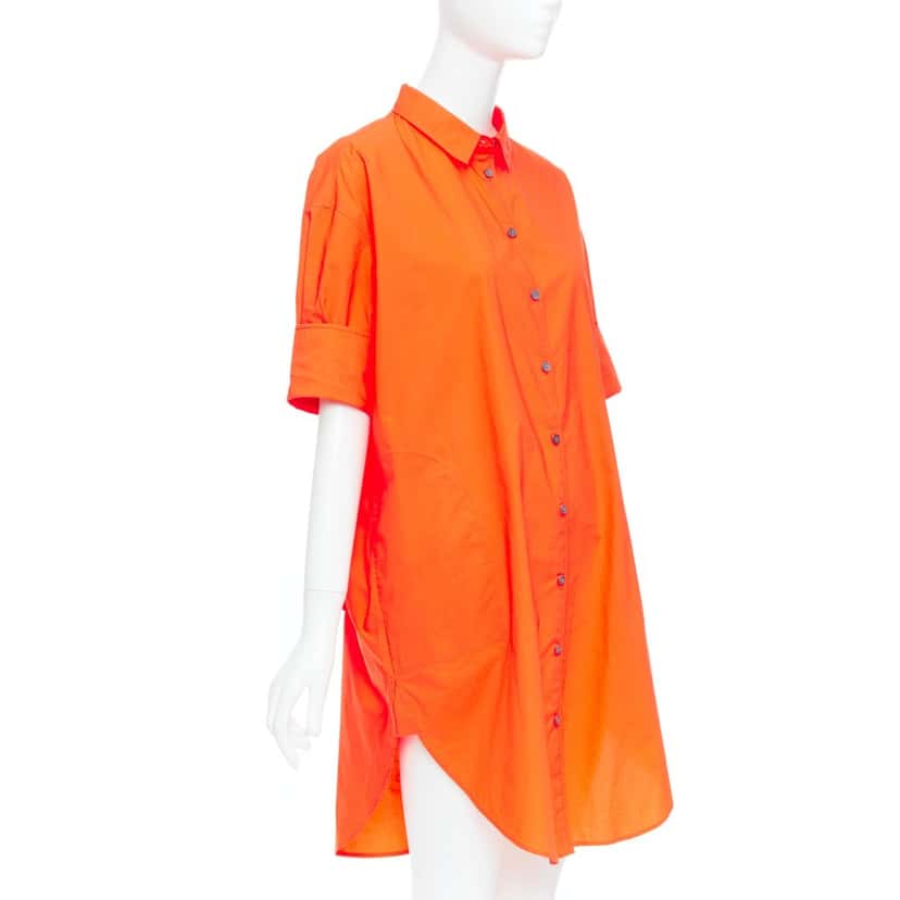 Acne Studios Neon Shirt Dress Orange Cotton Very good condition - Front View