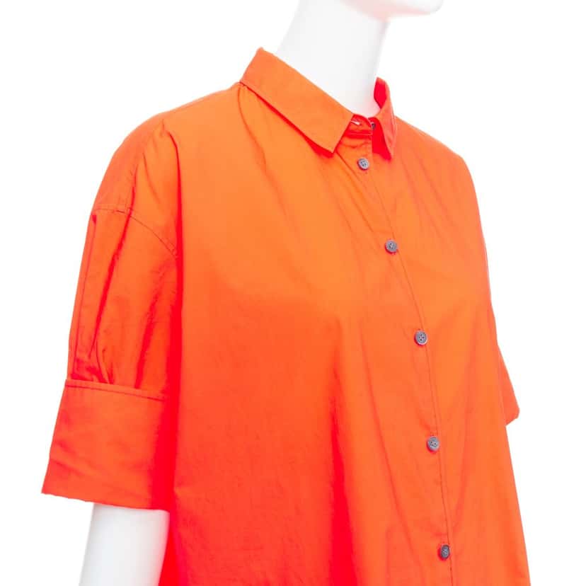 Acne Studios Neon Shirt Dress Orange Cotton Very good condition - Back View