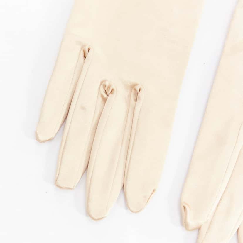 Giorgio Armani Long Satin Gloves Gold Silk Very good condition - Inside View