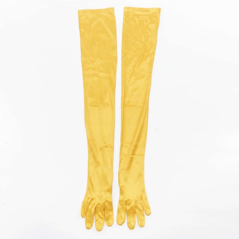 NON SIGNE / UNSIGNED Tan Stud Gloves Gold Very good condition - Front View