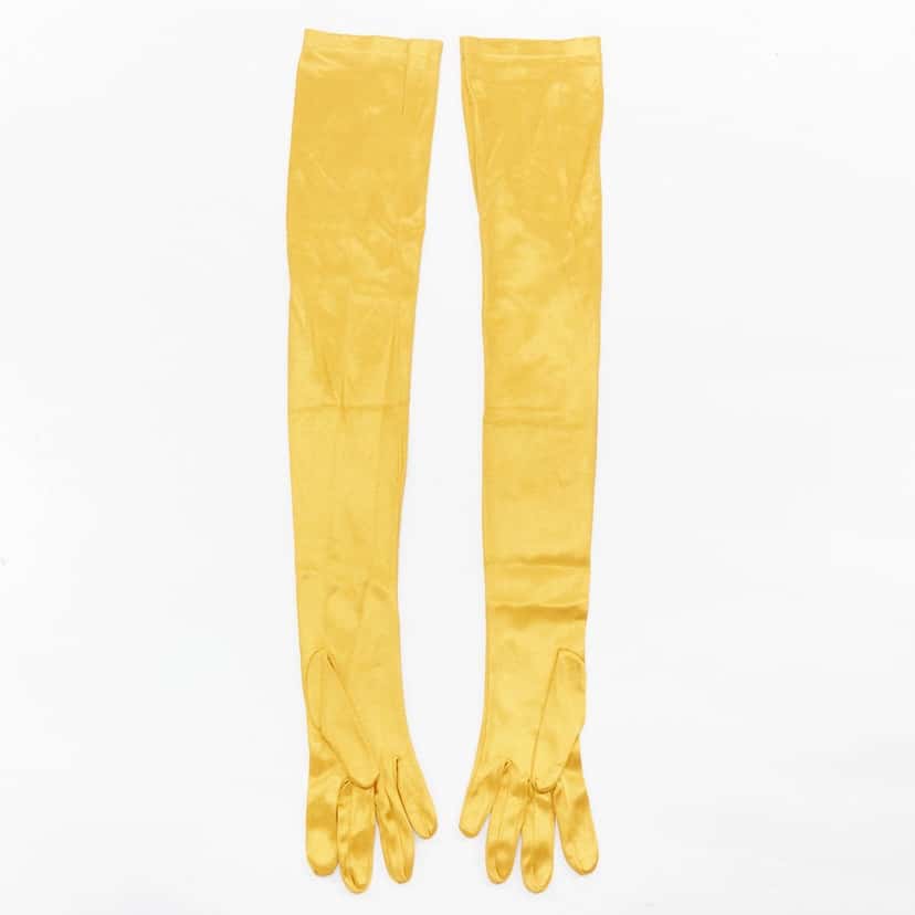 NON SIGNE / UNSIGNED Tan Stud Gloves Gold Very good condition - Back View