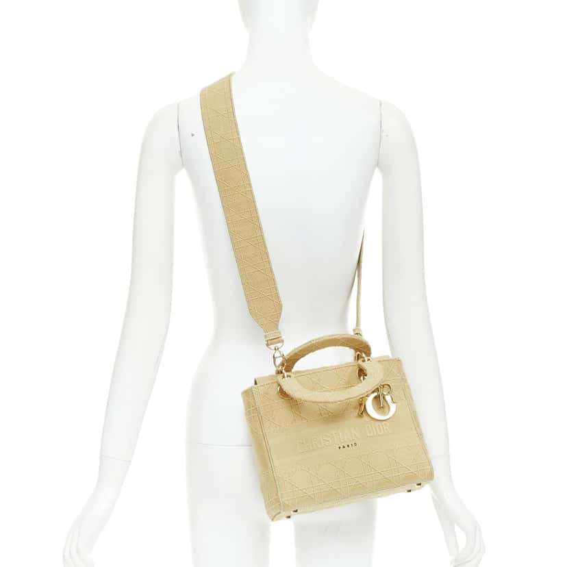 Dior Lady D-Lite Beige Polyester Very good condition - Back View