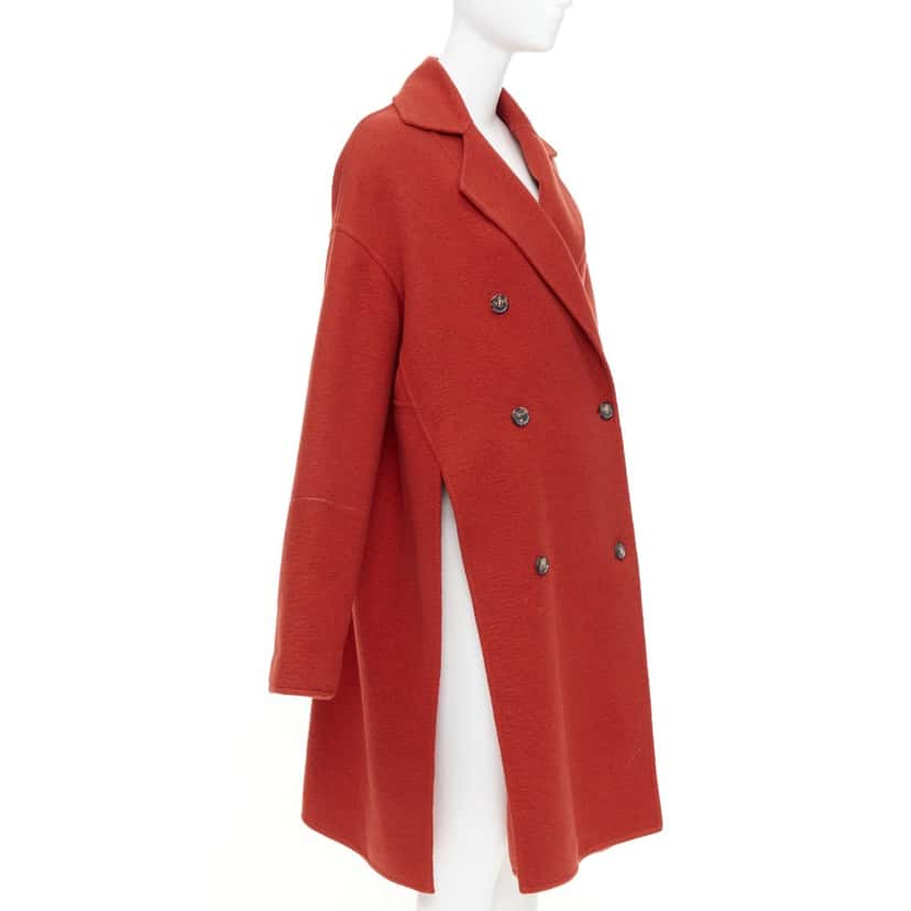 Celine Oversized Cashmere Coat Red Cashmere Very good condition - Model View