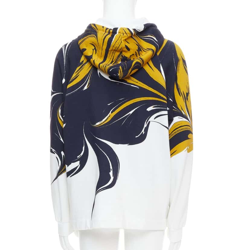 Dries Van Noten Marble Swirl Hoodie Yellow Cotton Very good condition - Box View