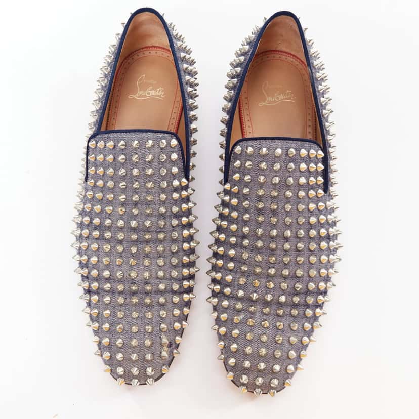 Christian Louboutin Dandelion Spikes Blue Denim Good condition - Back View