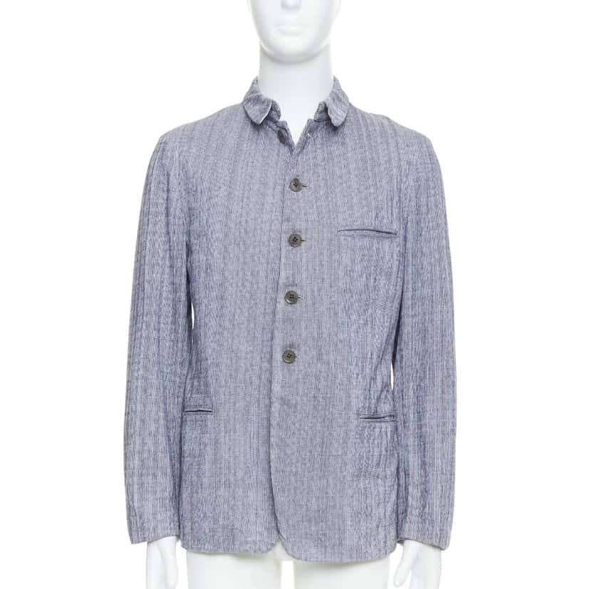Yohji Yamamoto Blue Drawstring Blazer Blue Cotton Fair condition - Front View