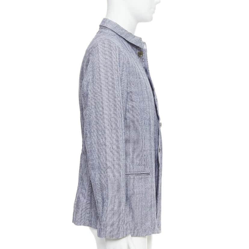 Yohji Yamamoto Blue Drawstring Blazer Blue Cotton Fair condition - Box View