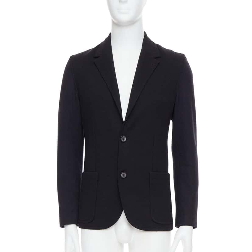 Lanvin Black Bicolour Blazer Black Wool Never worn - Front View