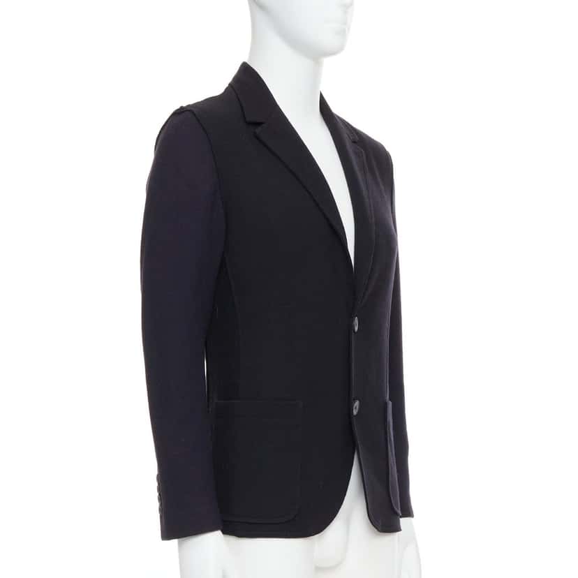 Lanvin Black Bicolour Blazer Black Wool Never worn - Inside View
