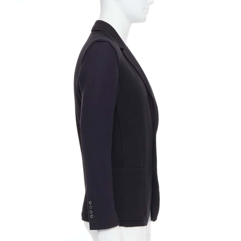 Lanvin Black Bicolour Blazer Black Wool Never worn - Model View