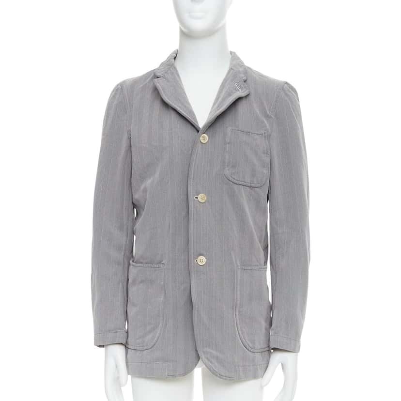 Comme Des Garcons Grey Crinkle Blazer Grey Polyester Fair condition - Front View