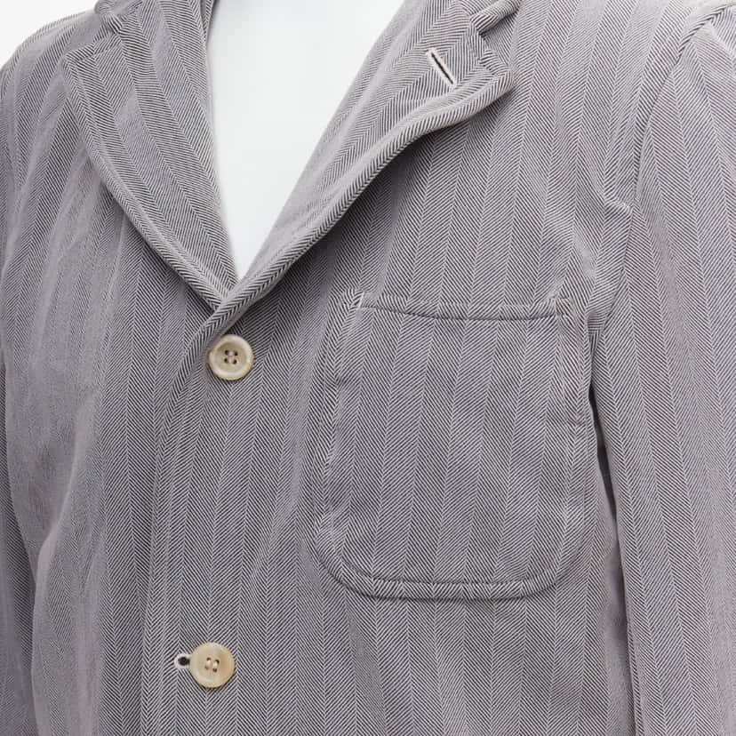 Comme Des Garcons Grey Crinkle Blazer Grey Polyester Fair condition - Back View