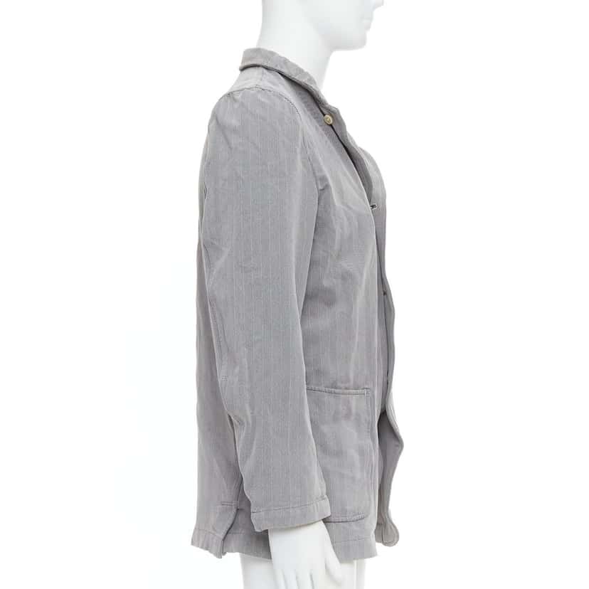 Comme Des Garcons Grey Crinkle Blazer Grey Polyester Fair condition - Model View