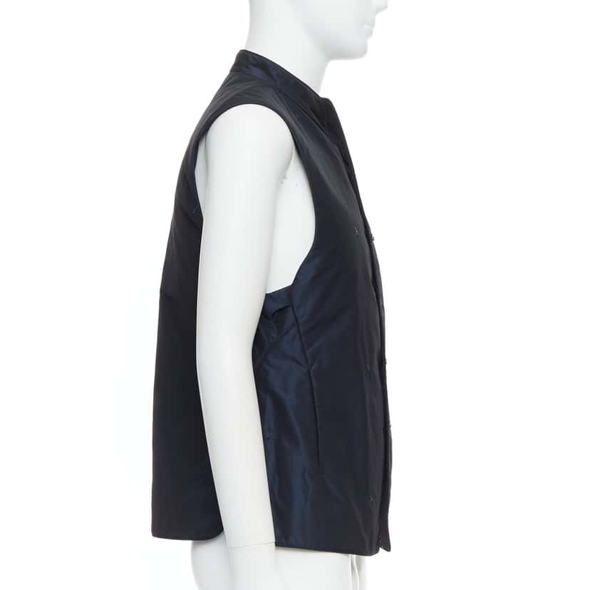 Shiatzy Chen Padded Coin Vest Navy Polyester Good condition - Model View