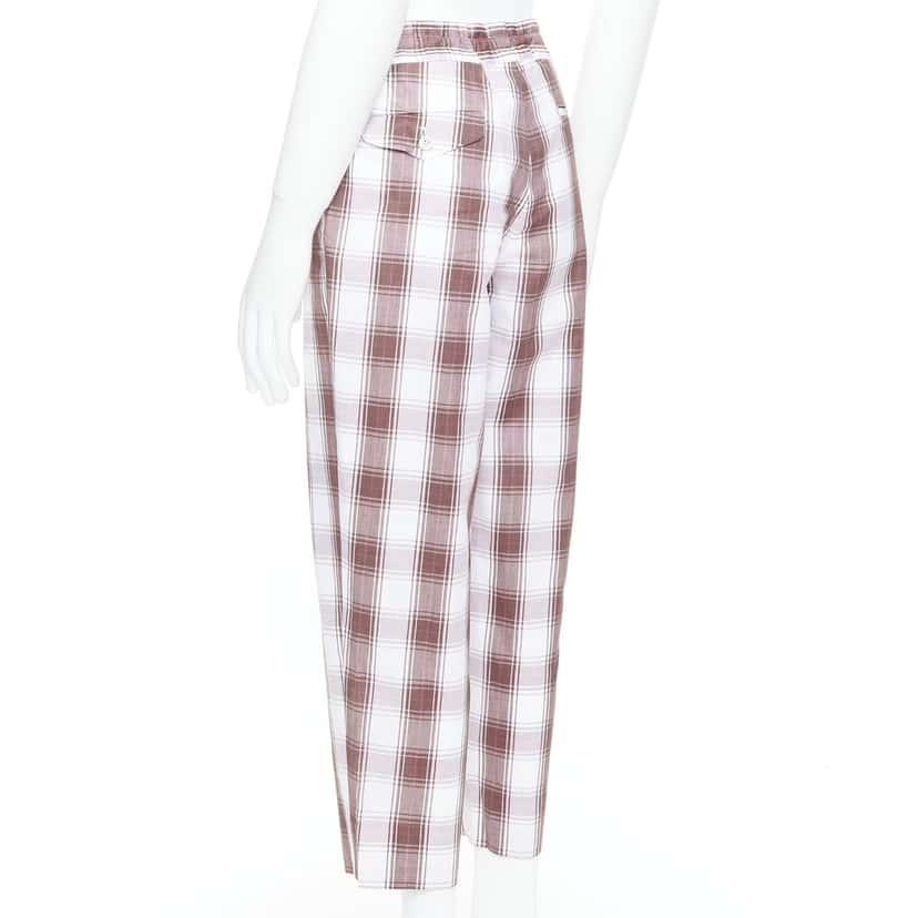 Comme Des Garcons Checkered Tapered Pants Brown Cotton Never worn, with tag - Box View
