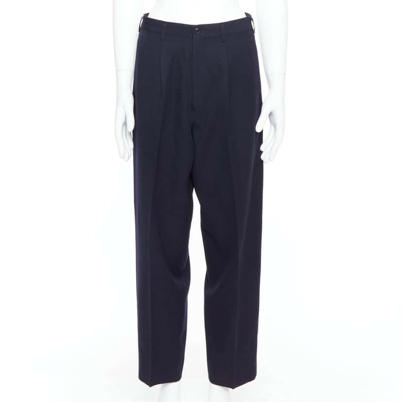 Yohji Yamamoto Pleated Wool Pants Black Wool Good condition - Front View