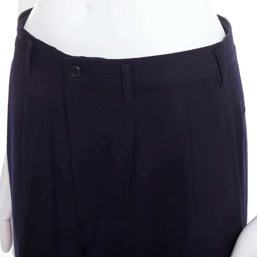 Yohji Yamamoto Pleated Wool Pants Black Wool Good condition - Back View