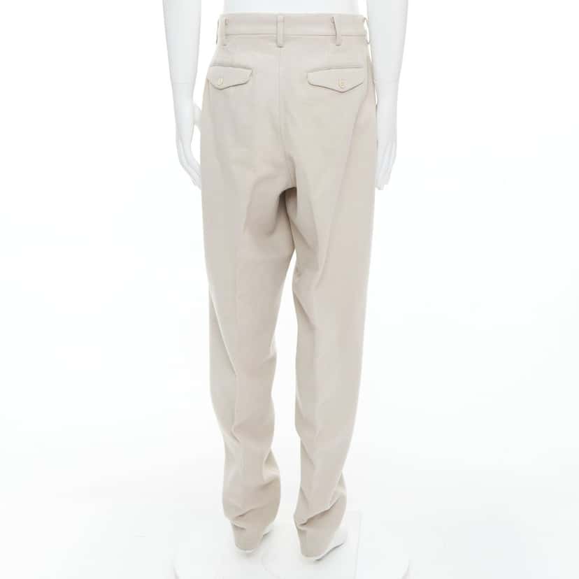 Yohji Yamamoto 3D Pleated Pants Beige Wool Fair condition - Box View