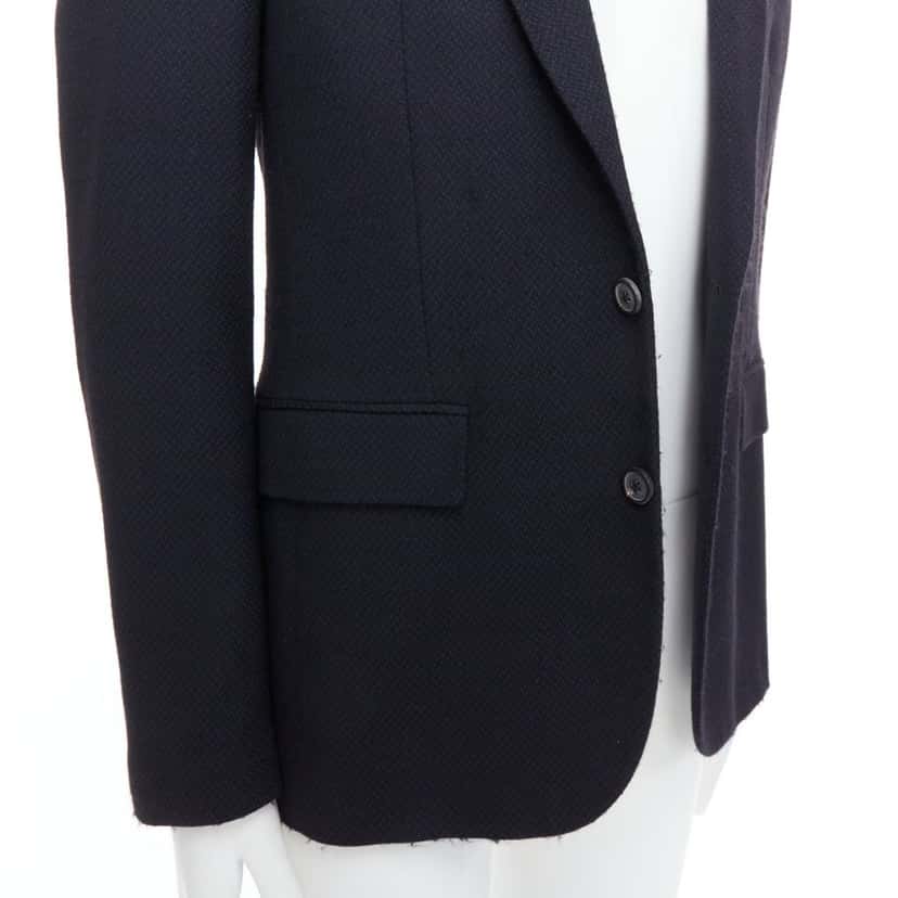 MAISON MARTIN MARGIELA Navy Padded Boxy Blazer Navy Wool Fair condition - Back View