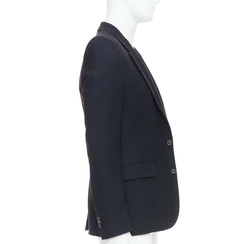 MAISON MARTIN MARGIELA Navy Padded Boxy Blazer Navy Wool Fair condition - Model View