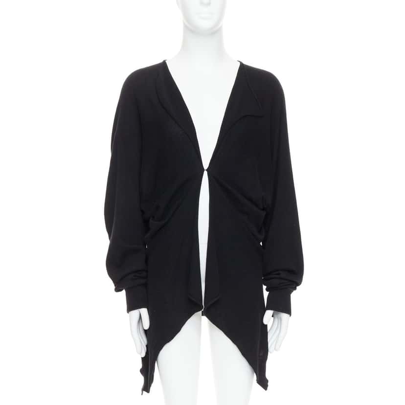 Bernhard Willhelm Draped Hi Low Cardigan Black Cotton Good condition - Front View