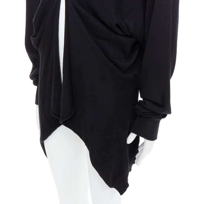 Bernhard Willhelm Draped Hi Low Cardigan Black Cotton Good condition - Back View