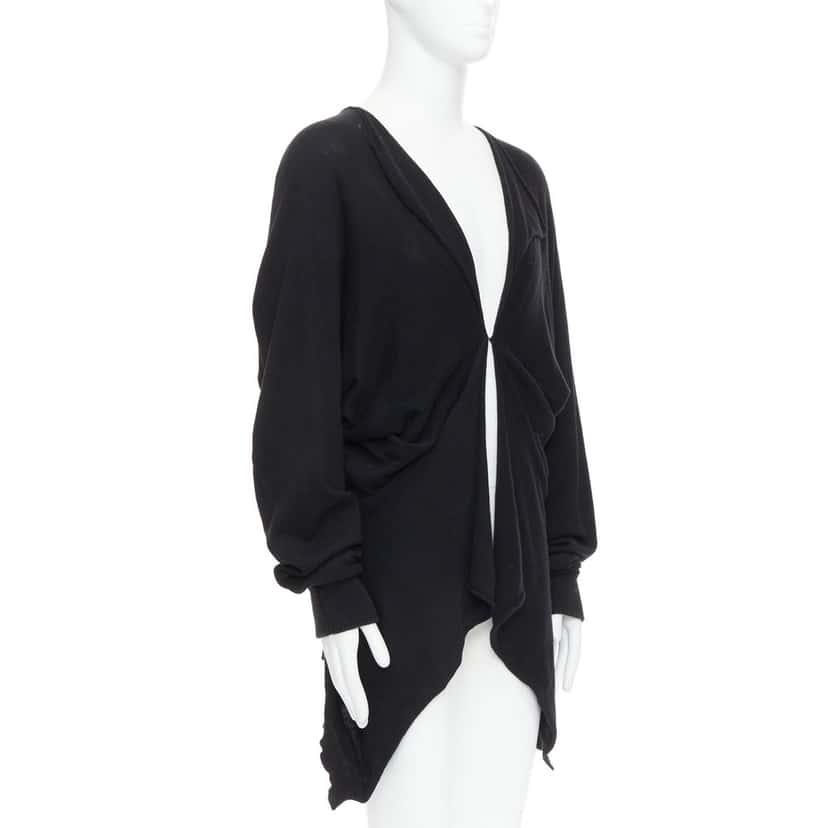 Bernhard Willhelm Draped Hi Low Cardigan Black Cotton Good condition - Inside View