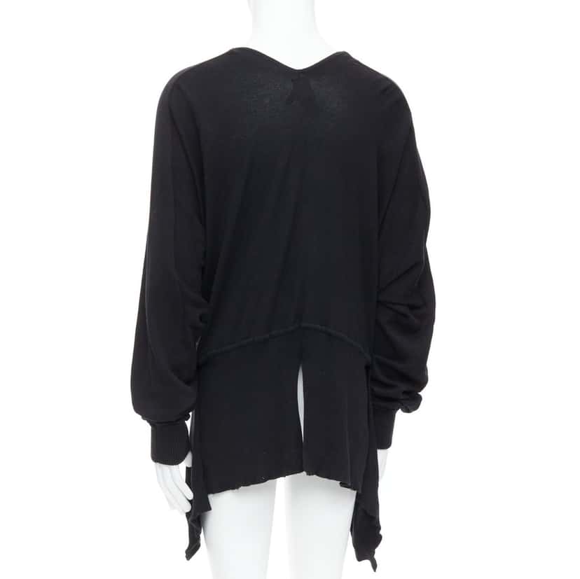Bernhard Willhelm Draped Hi Low Cardigan Black Cotton Good condition - Box View