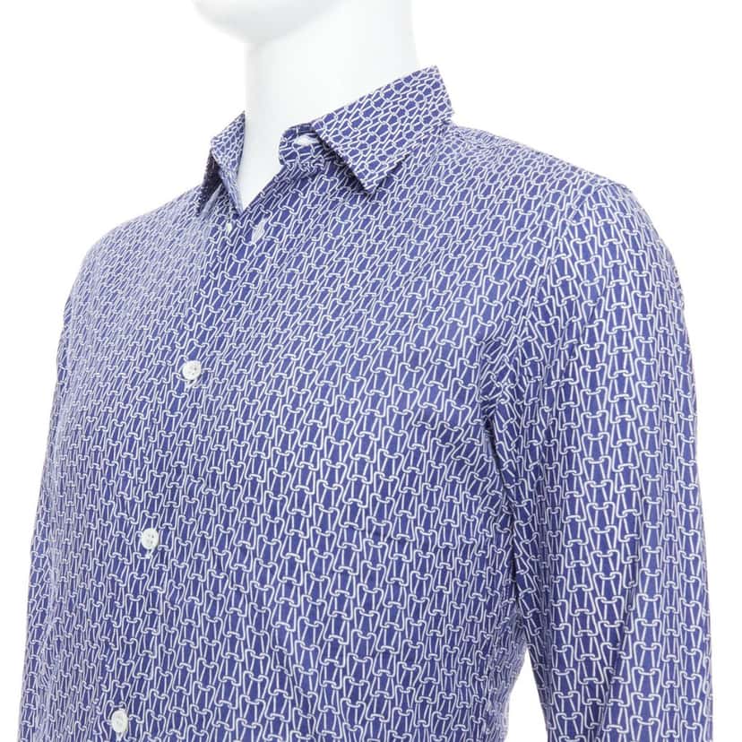 MAISON MARTIN MARGIELA Knitted Dress Shirt Blue Cotton Very good condition - Back View