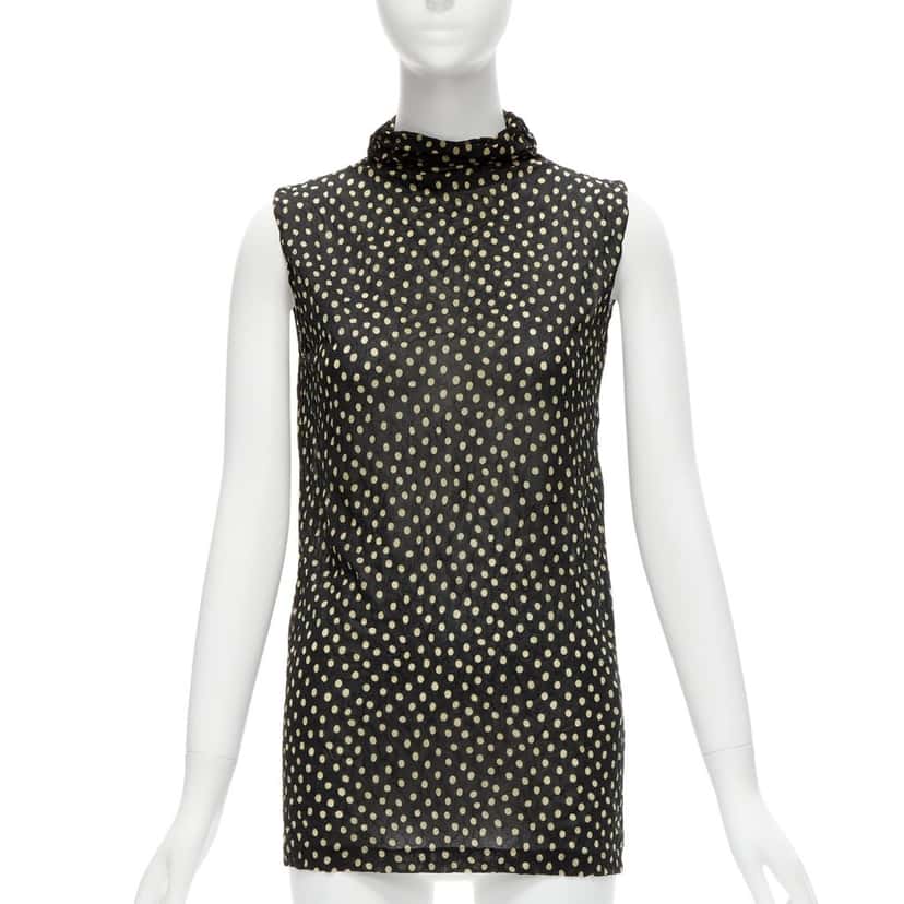 Issey Miyake Polka Crinkle Vest Black Polyester Never worn - Front View