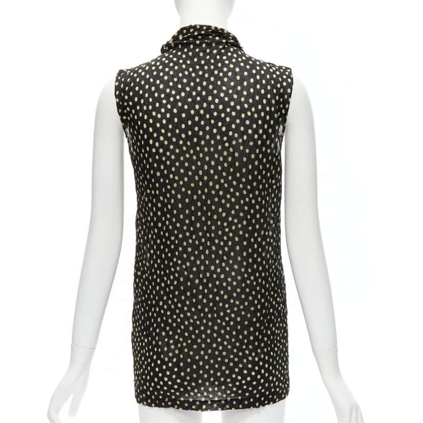 Issey Miyake Polka Crinkle Vest Black Polyester Never worn - Box View