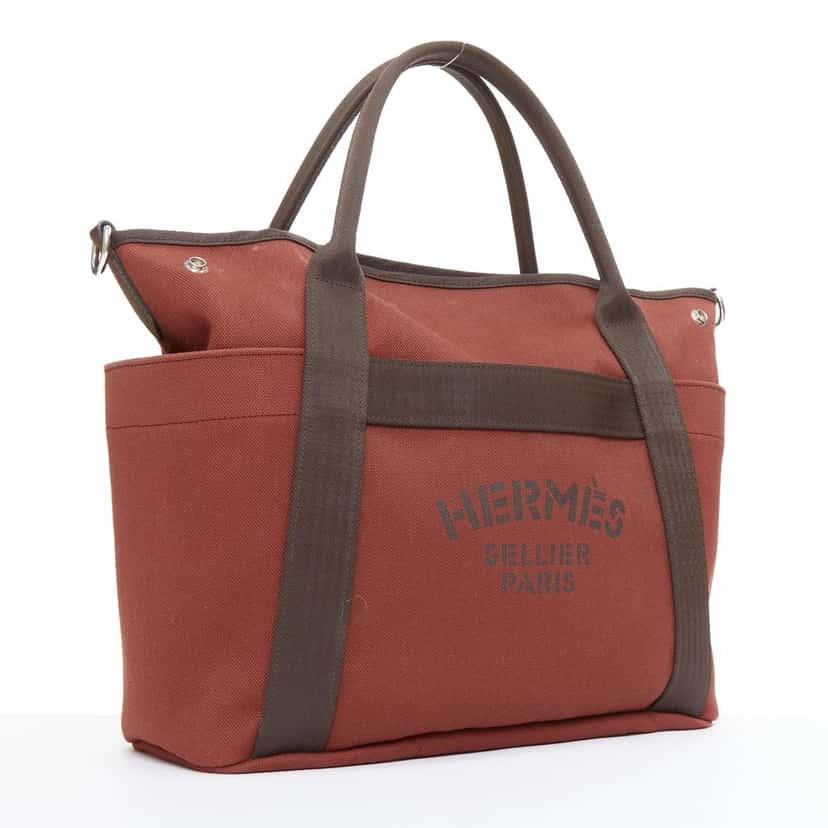 Hermes Sac de Panage Grooming Bag Burgundy Good condition - Inside View